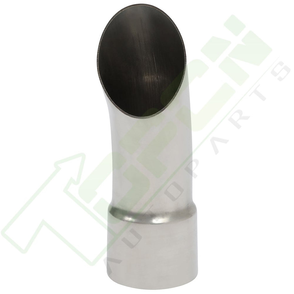 2.5inch IN Inlet - 2.75inch Outlet Turn Down Exhaust Pipe Tip Angle Cut SS Long- 9inch