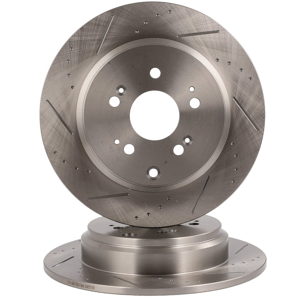 Fits Acura For MDX 2007 - 2010 2011 2012 2013 Drilled Slotted Brake Rotors Rear