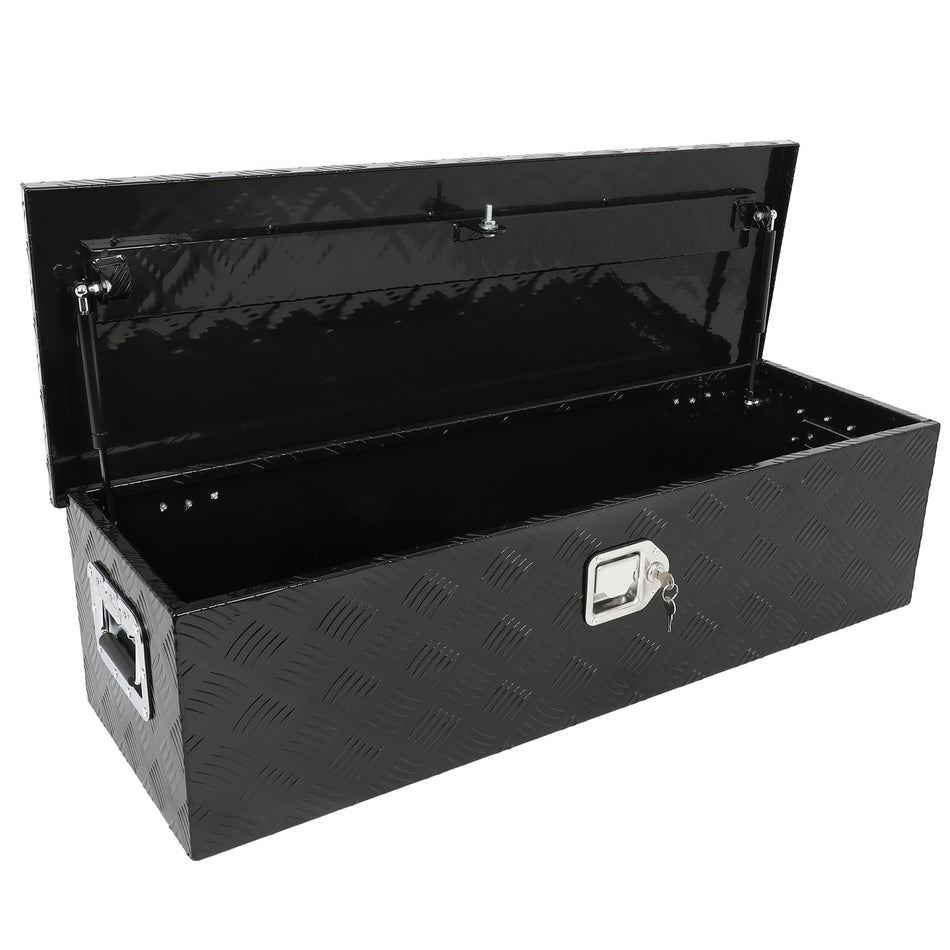 39inchX13inchX10inch BLACK ALUMINUM PICKUP TRUCK TRUNK BED TOOL BOX TRAILER STORAGE