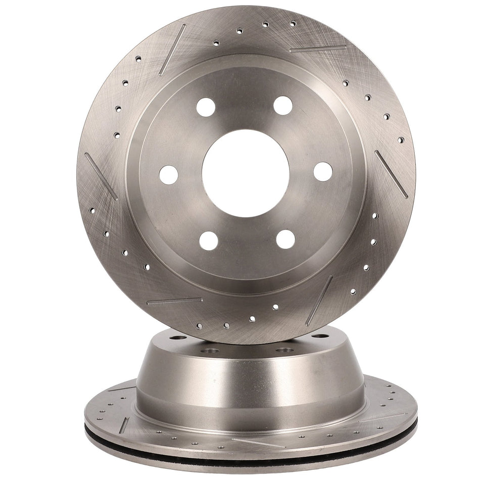 Fits Chevrolet Tahoe 2000 4WD For GMC Safari 2003 - 2005 Drill Brake Rotors Rear