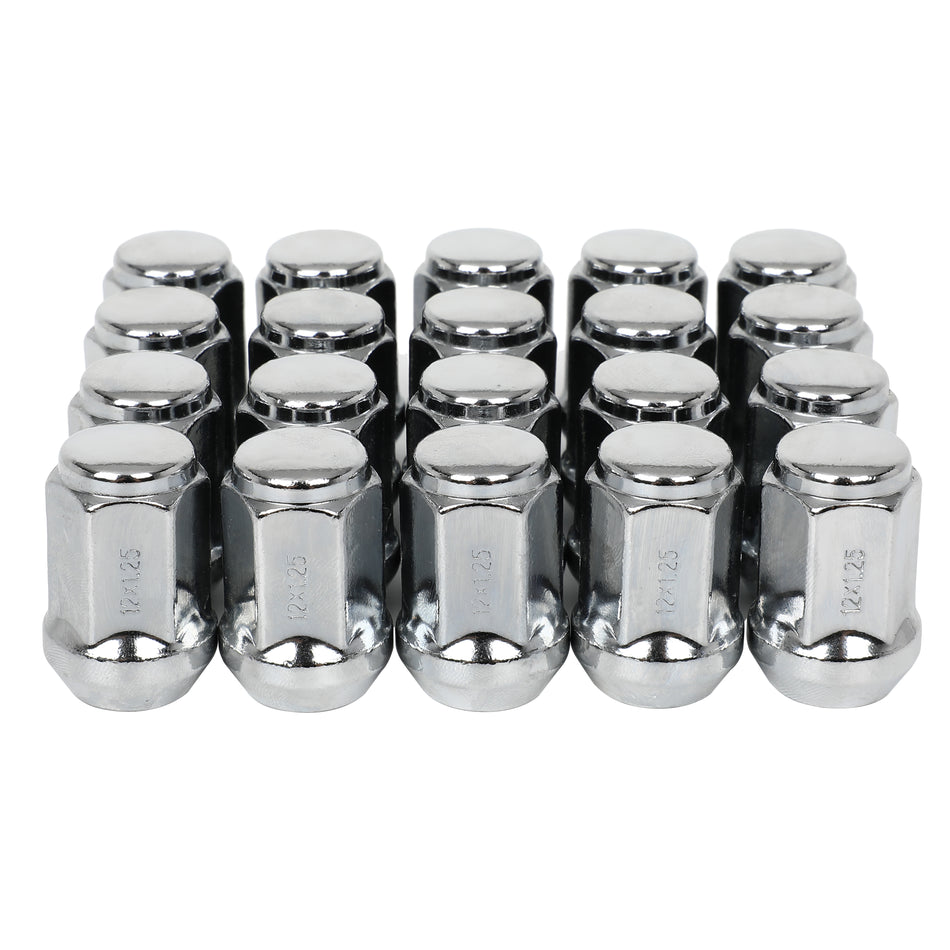 20 M12x1.25 3/4inch Hex Acorn Bulge Chrome Lug Nuts For Subaru Forester Impreza BRZ