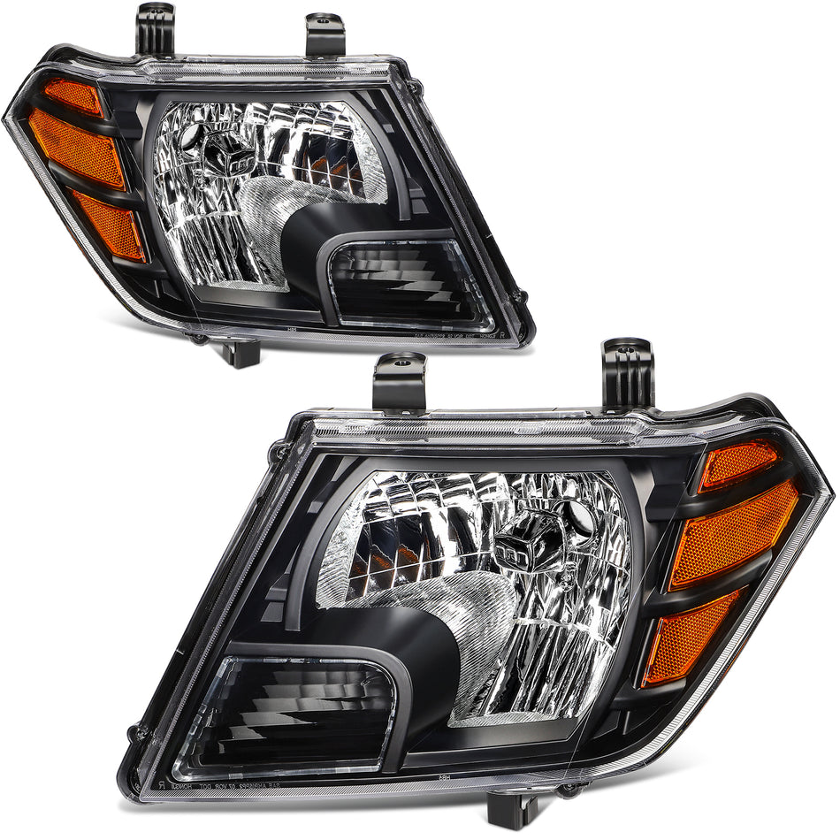 Fits Nissan For Frontier Truck 2009-2021 Headlights Assembly Pair Black Housing