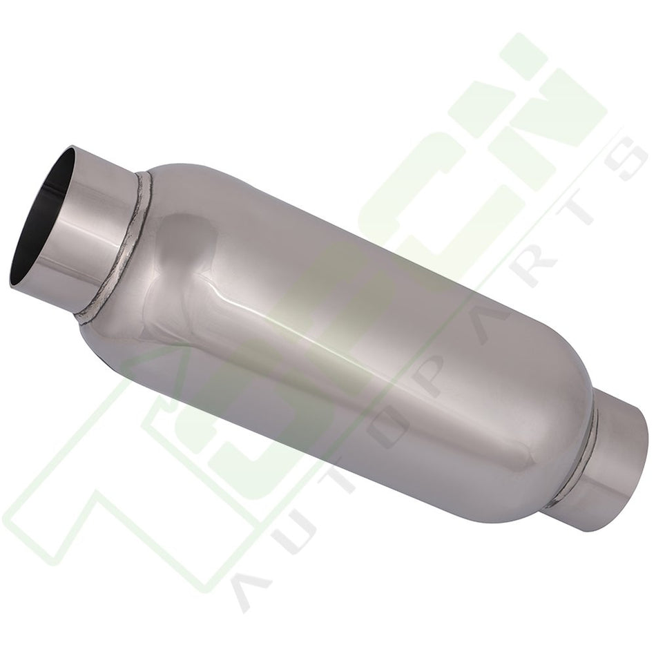 2.5inch Inlet - Outlet- Exhaust Muffler Upgrade Oval Stainless Steel Long-12inch In