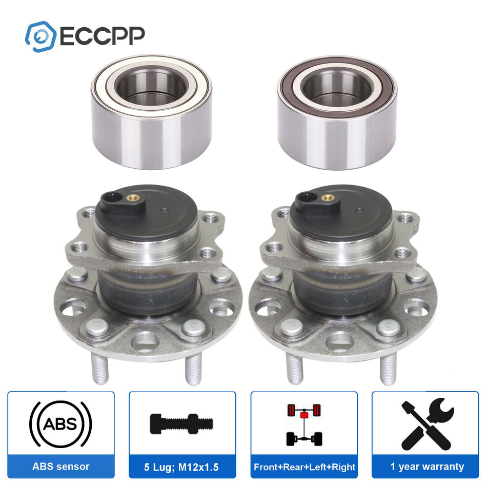 (4) Front & Rear Wheel Hub Bearing For 2007-2015 2016 Jeep Patriot Compass FWD