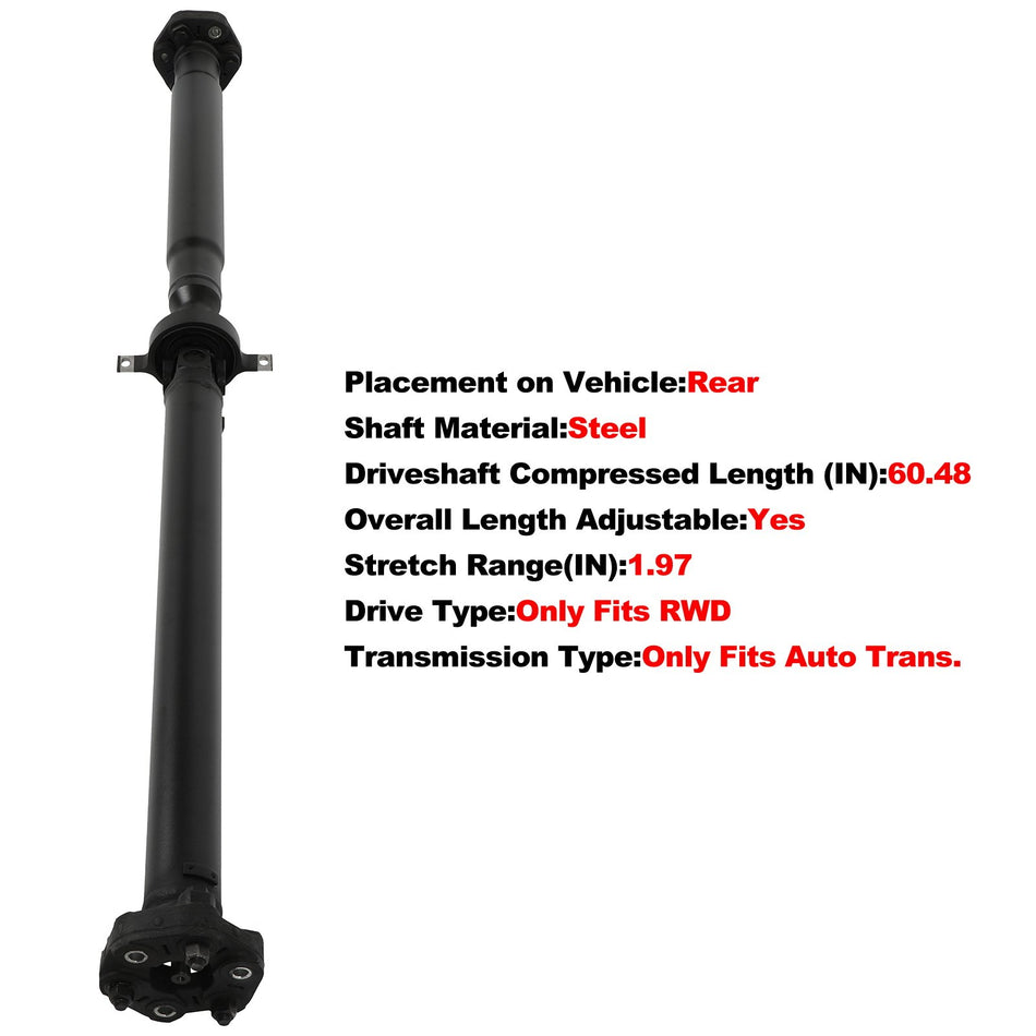 Driveshaft 60.48inch for BMW 320i F30 2013-2018 L4 2.0L Rear RWD Automatic 986-226