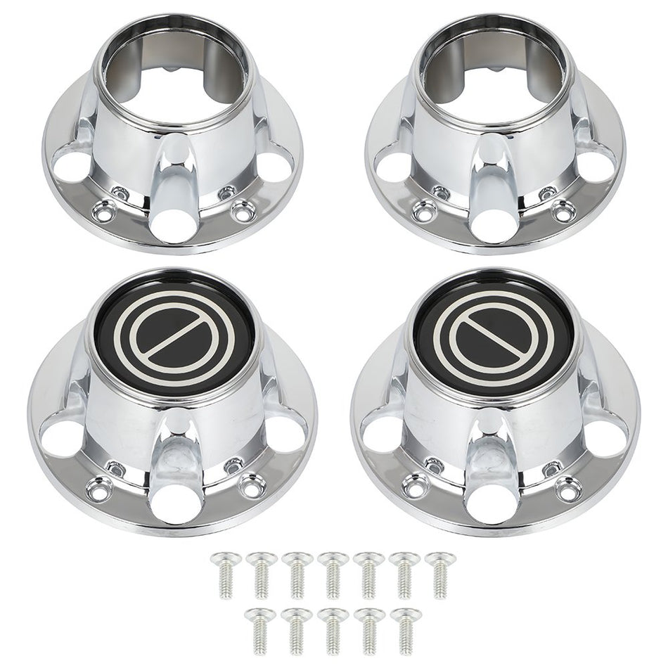 4 Set Chrome Wheel Hub Center Caps For Ford F-150 Bronco 4.9L 5.0L 5.8L 4WD 4x4