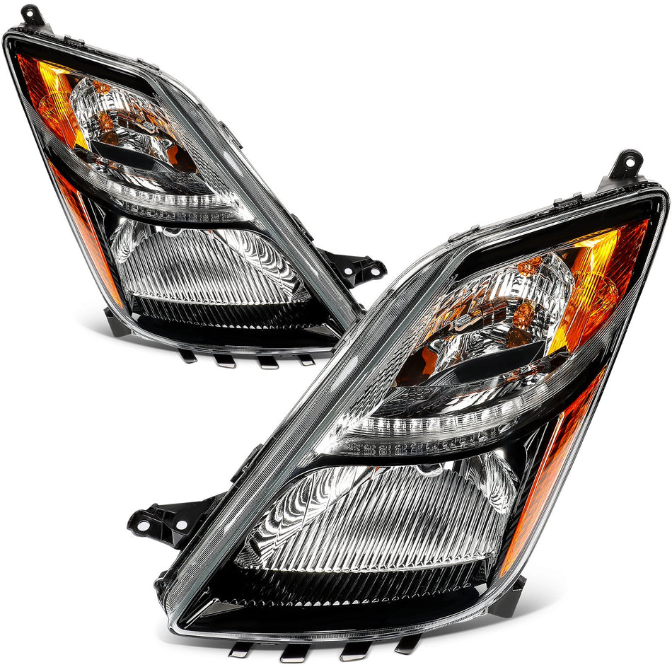 Headlamp For Toyota Prius 1.5L 2006-2009 Headlights Assembly Pair Black Housing