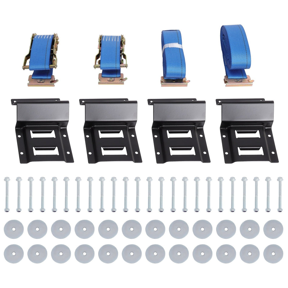 Heavy Duty Tire Tie Down kit Secures 2 Tires of sizes 10inch-30inch in Diameter
