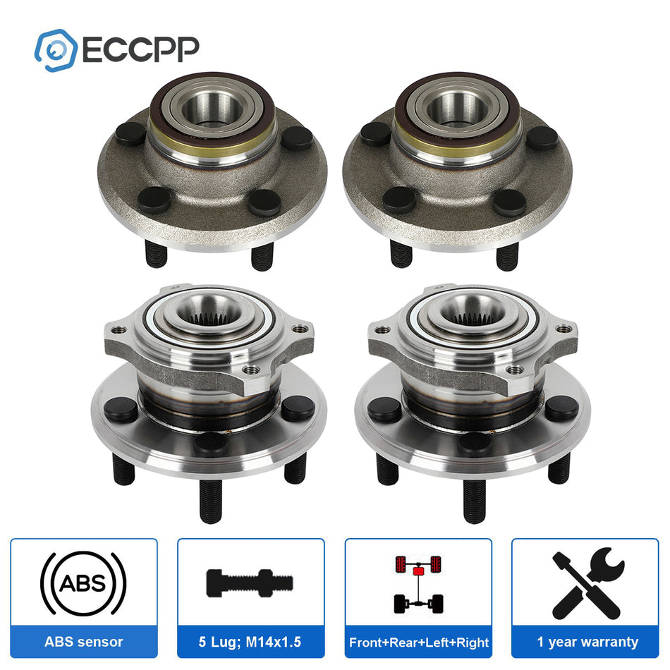 Set of 4 Front Rear Wheel Hub Bearing For Chrysler 300 2009 2010 2011-2014 RWD