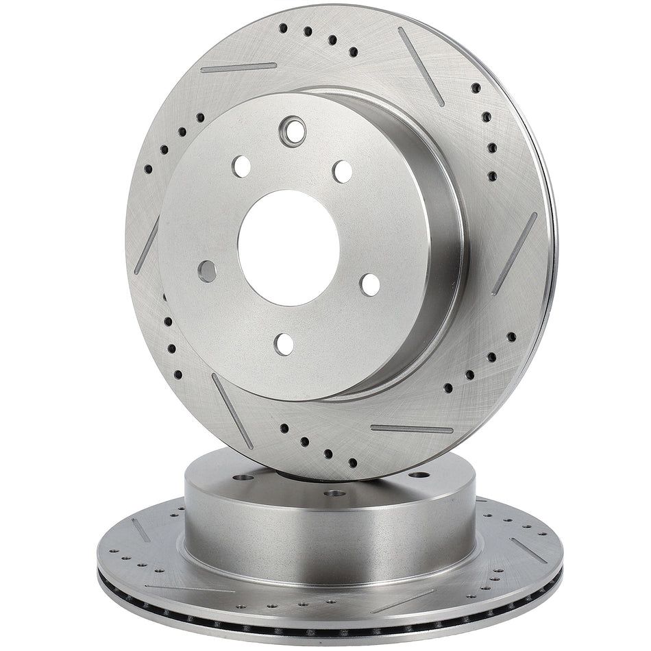 Drilled & Soltted Fits Nissan Juke 2014 - 2017 Nismo RS Rear Brake Rotors 2X