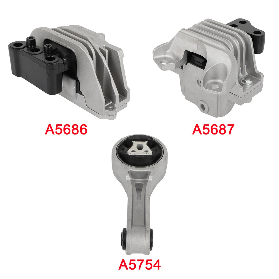 3Pcs Engine Motor Mount for 2011-2018 Journey L4 2.4L Automatic Transmission