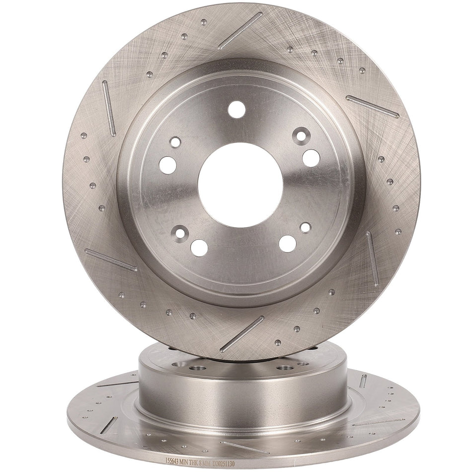 Fits Honda For Accord 2005 - 2007 Honda Civic 2015 EX Slotted Brake Rotors Rear