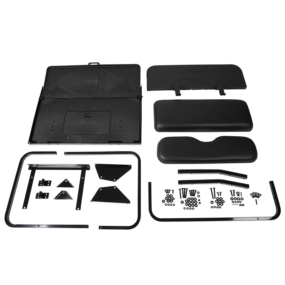 Rear Flip Seat for EZGO RXV (2008-Up) Golf Cart - Black Cushions Brand New
