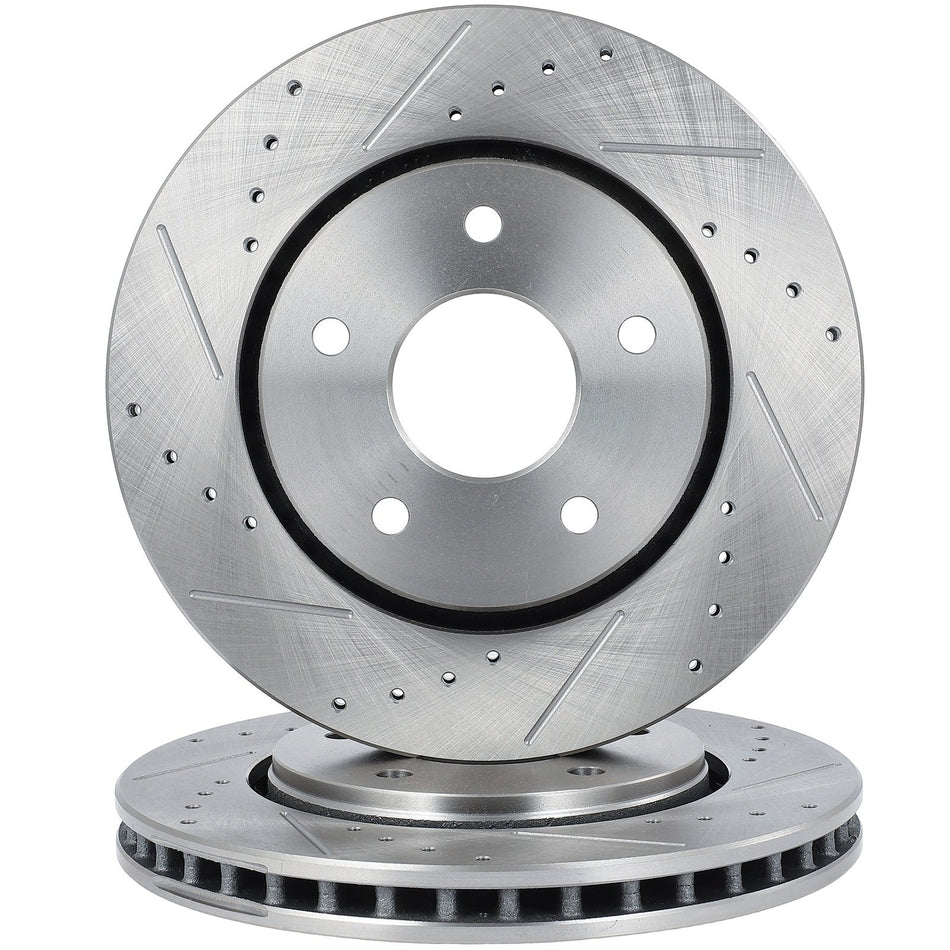 Drill Vented Fits Dodge For Grand Caravan 2008 - 2016 2X Brake Rotors Front