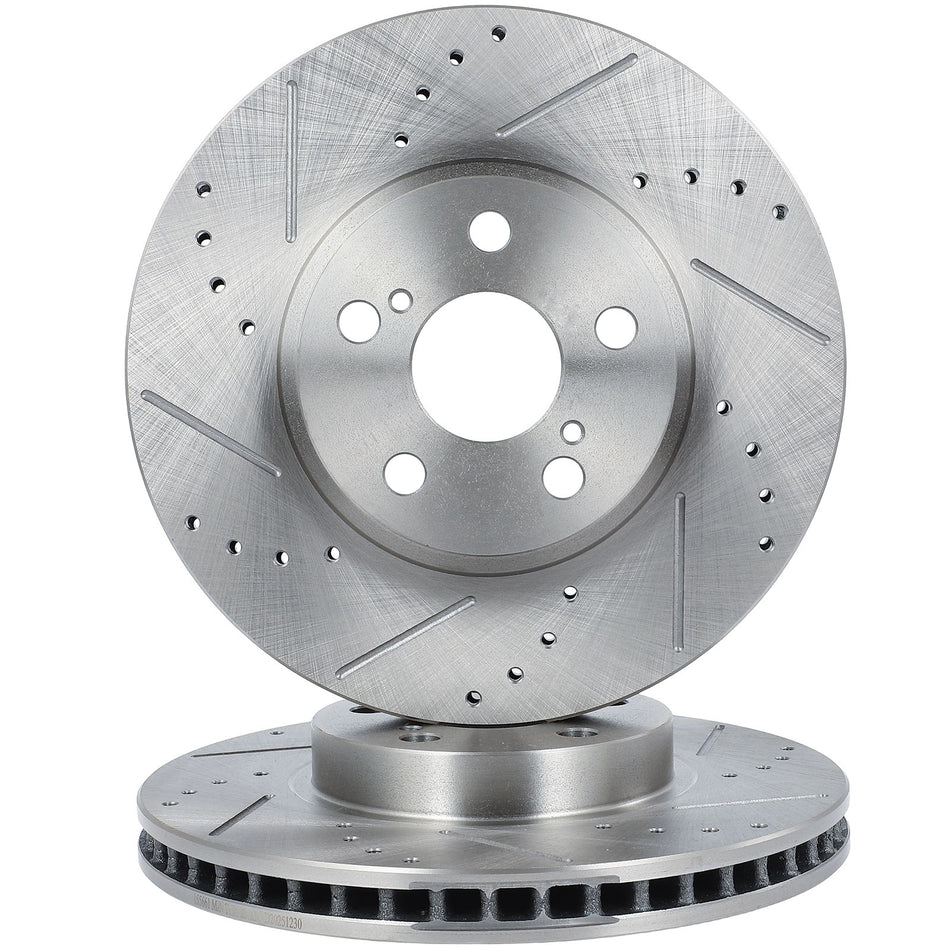 Drill Vented Fits Toyota For Corolla For Matrix 2003-2008 2X Brake Rotors Front