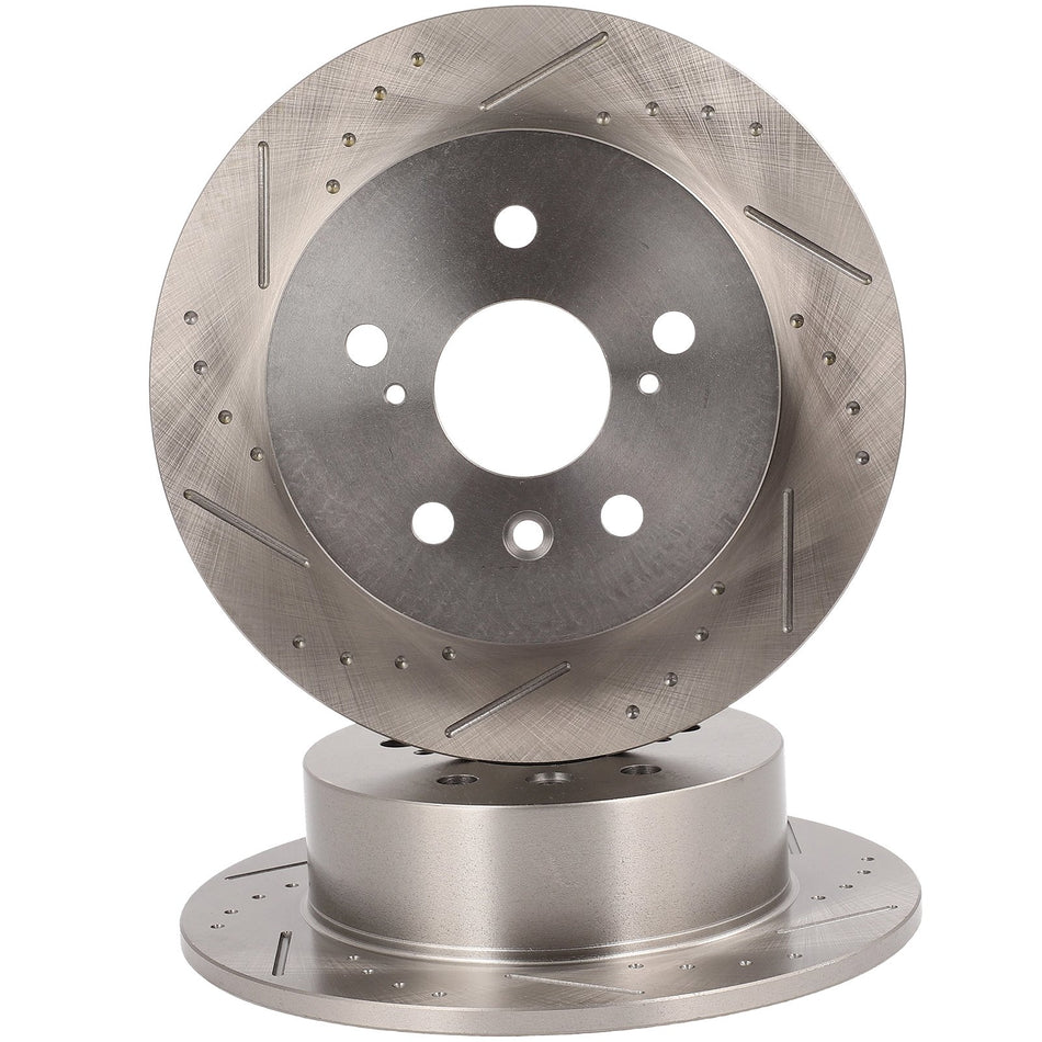 Fits Lexus ES350 ES300H For Toyota Avalon 2013-2018 Slotted Brake Rotors Rear