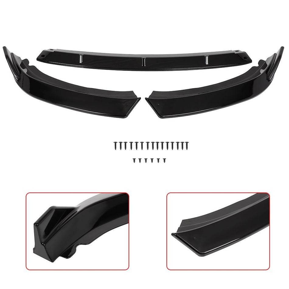 Glossy Black For 2019-2021 Volkswagen Jetta Non GLI Front Bumper Lip Spoiler