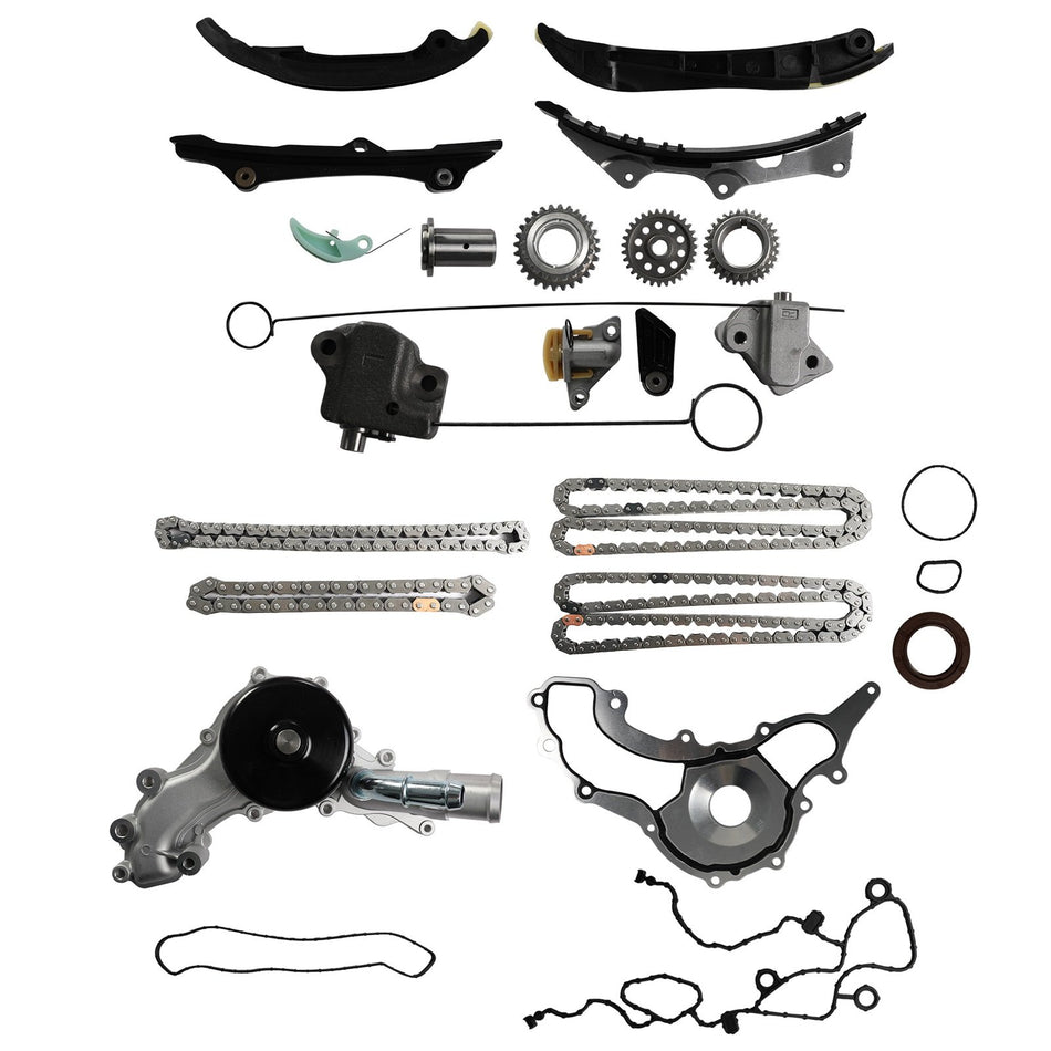 Timing Chain Kit Cover Gasket Set Water Pump For 12-14 Chrysler Dodge Jeep 3.6L