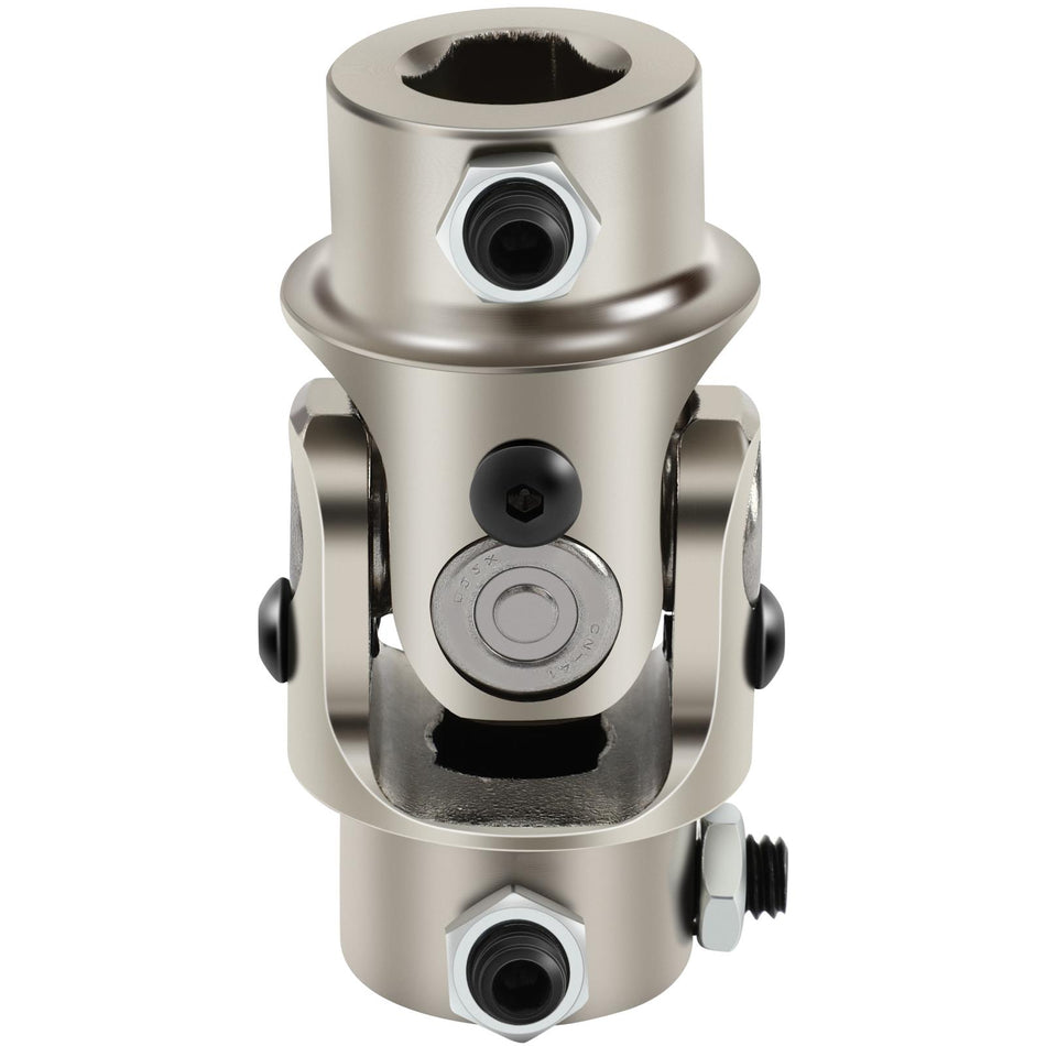 Single Steering Column Universal Joint Ford Triangle X 3/4inch DD Chrome Coupler