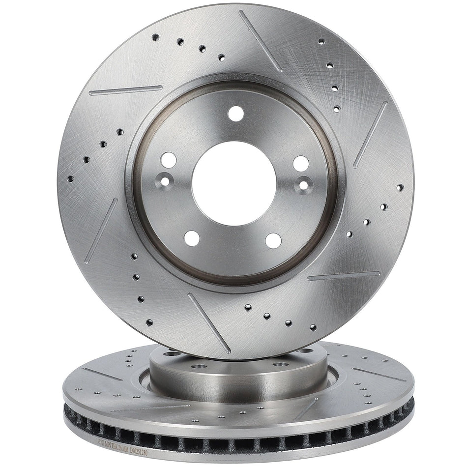 Drill Vented Fits Kia Forte For Koup 2010 2011 - 2017 2X Brake Rotors Front