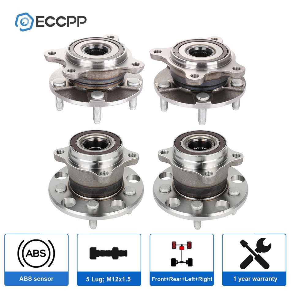 4 Front & Rear Wheel Bearing Hub Assembly Fits Lexus GS350 IS250 IS300 RC300 AWD