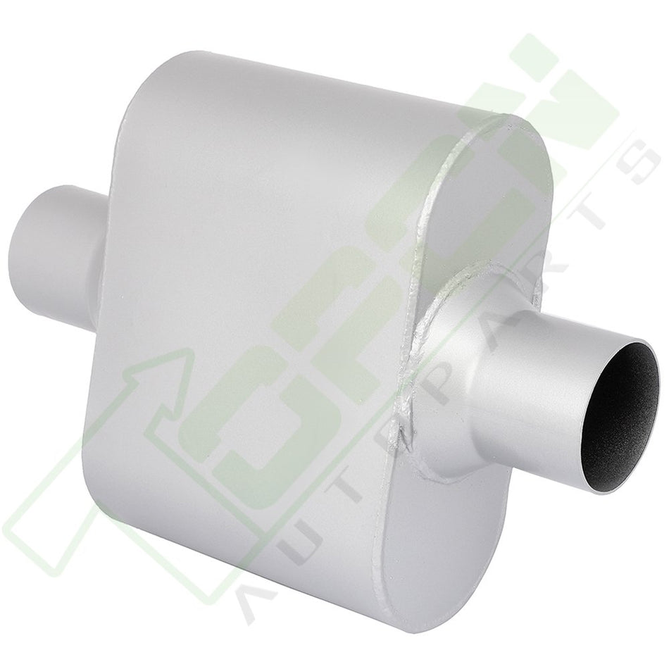 2.5inch Center Inlet- Outlet Exhaust Chamber Muffler Aluminized Steel Long-13inch In