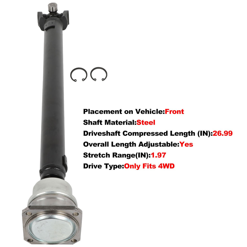 Drive Shaft Prop Shaft fits Isuzu i-370 2007-2008 Front 4WD 685mm 15104642