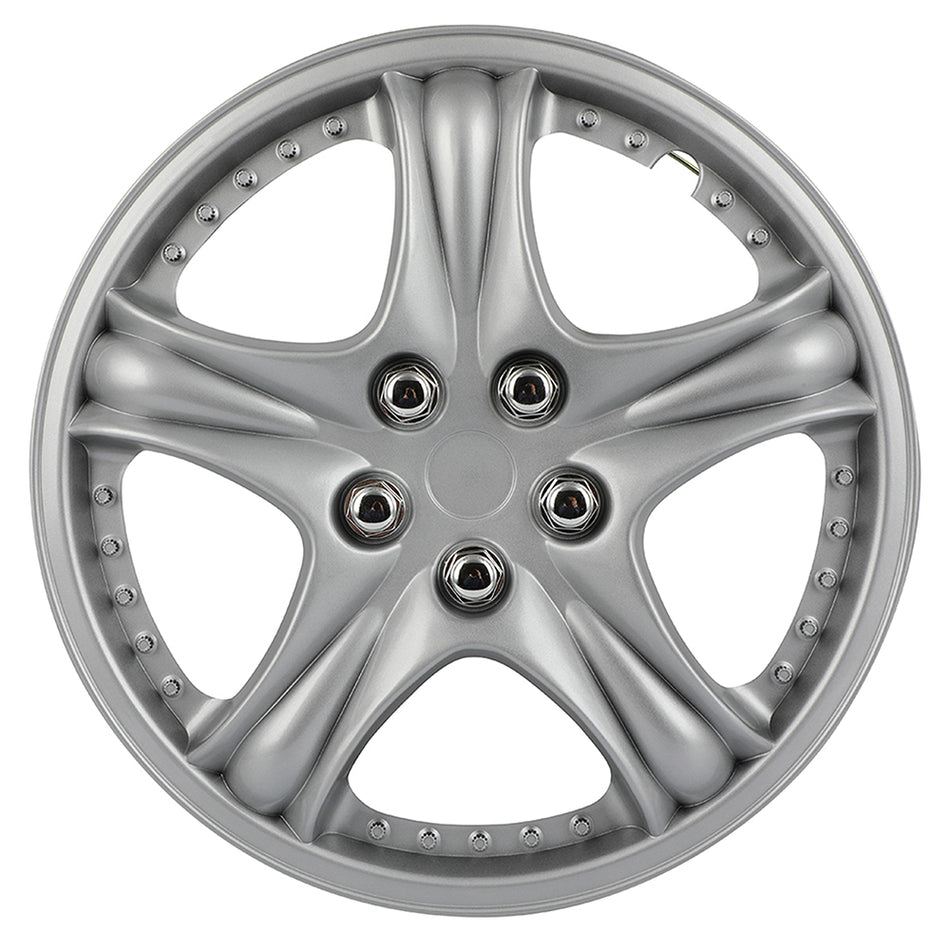 4 Set 13 Inch Wheel Hub Caps Silver Snap On For R13 Tire & Rim Wheel Covers Kit