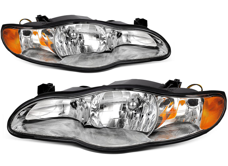 Headlamp Pair Fits 2000-2005 Chevy Monte Carlo Couple 2-Door Headlights Assembly