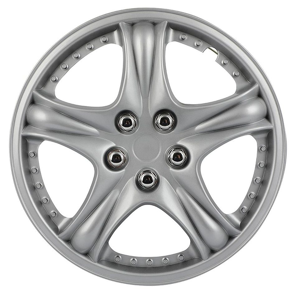 4x For R14 Tire & Rim Wheel Covers Kit 14inch Inch Wheel Hub Caps Silver Snap On