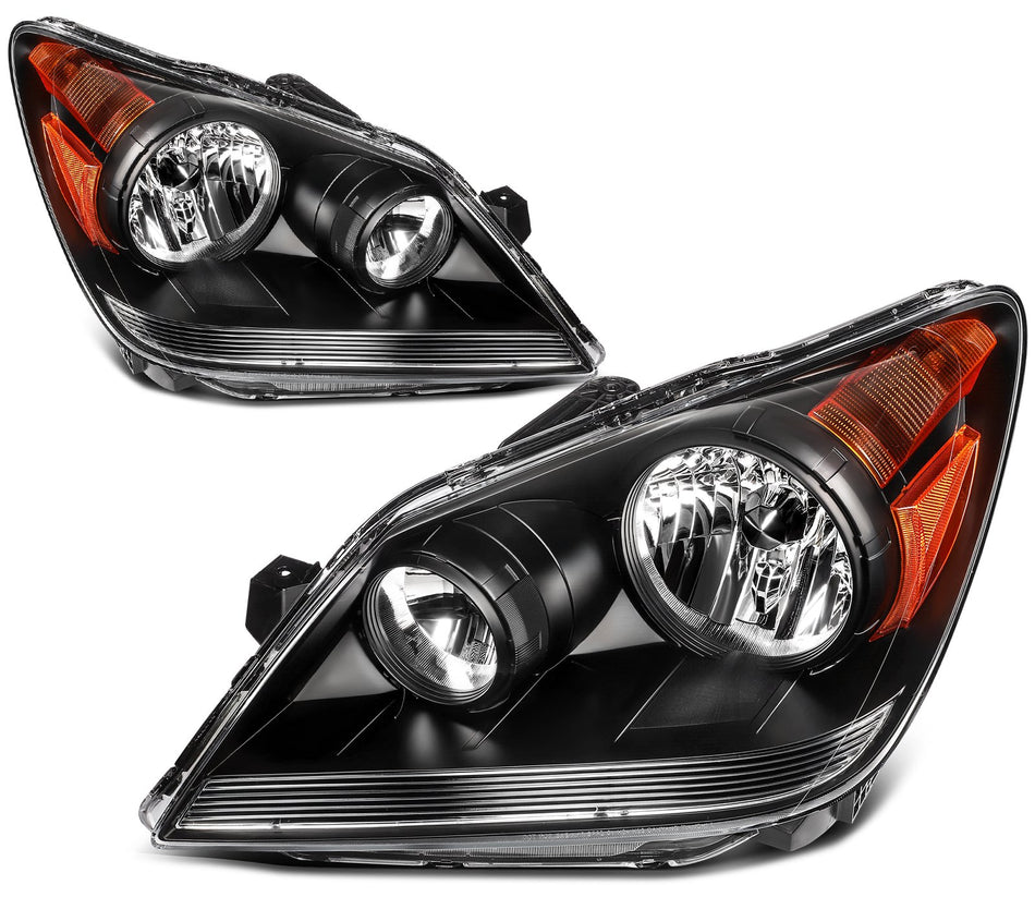 For Honda Odyssey 3.5L 2008-2010 Black Housing Headlights Assembly Pair Headlamp