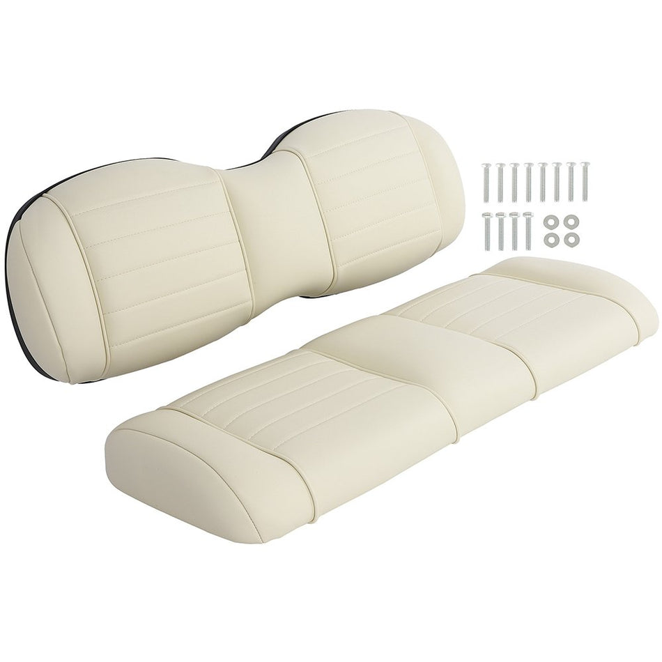 Universal for Club Car EZGO Yamaha White Deluxe Seat Bottom & Back Cushion Set