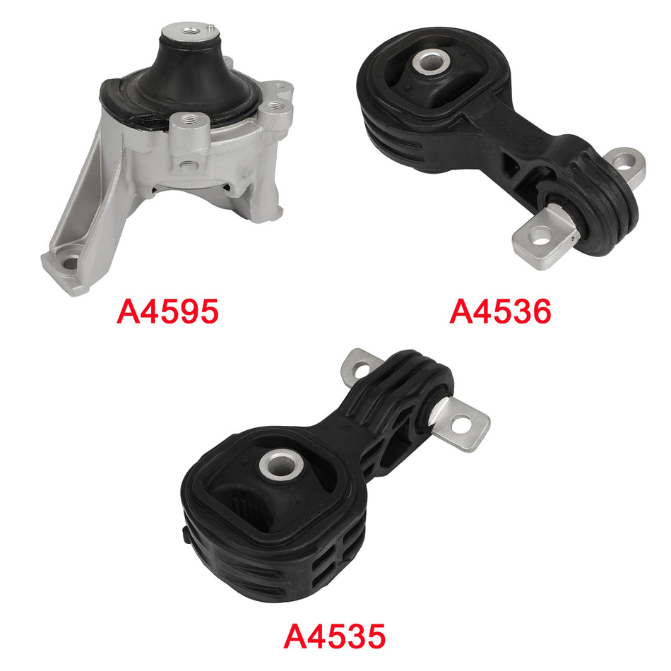 3Pcs Engine Motor Mount Fit Honda CR-V 2007-2011 L4 2.4L A4595 A4536 A4535