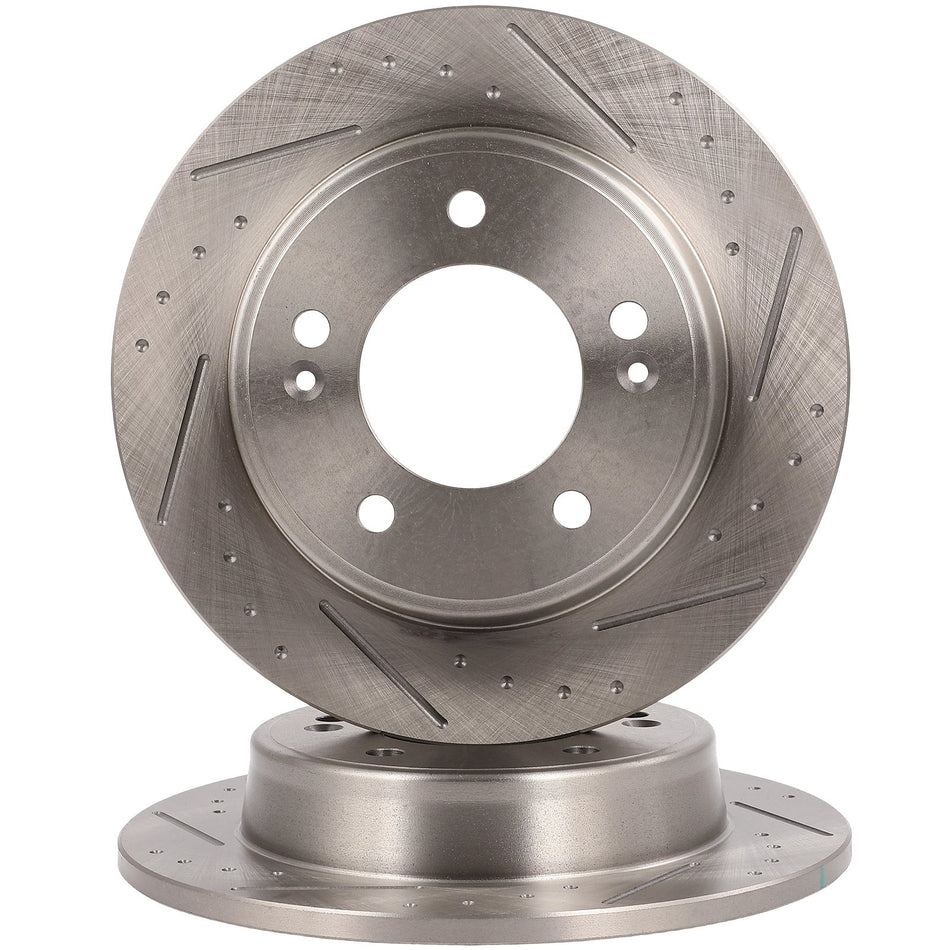 Fits Hyundai For Kona 2018-2022 2023 FWD 2.0L Drill Solt Brake Rotors Rear 31603