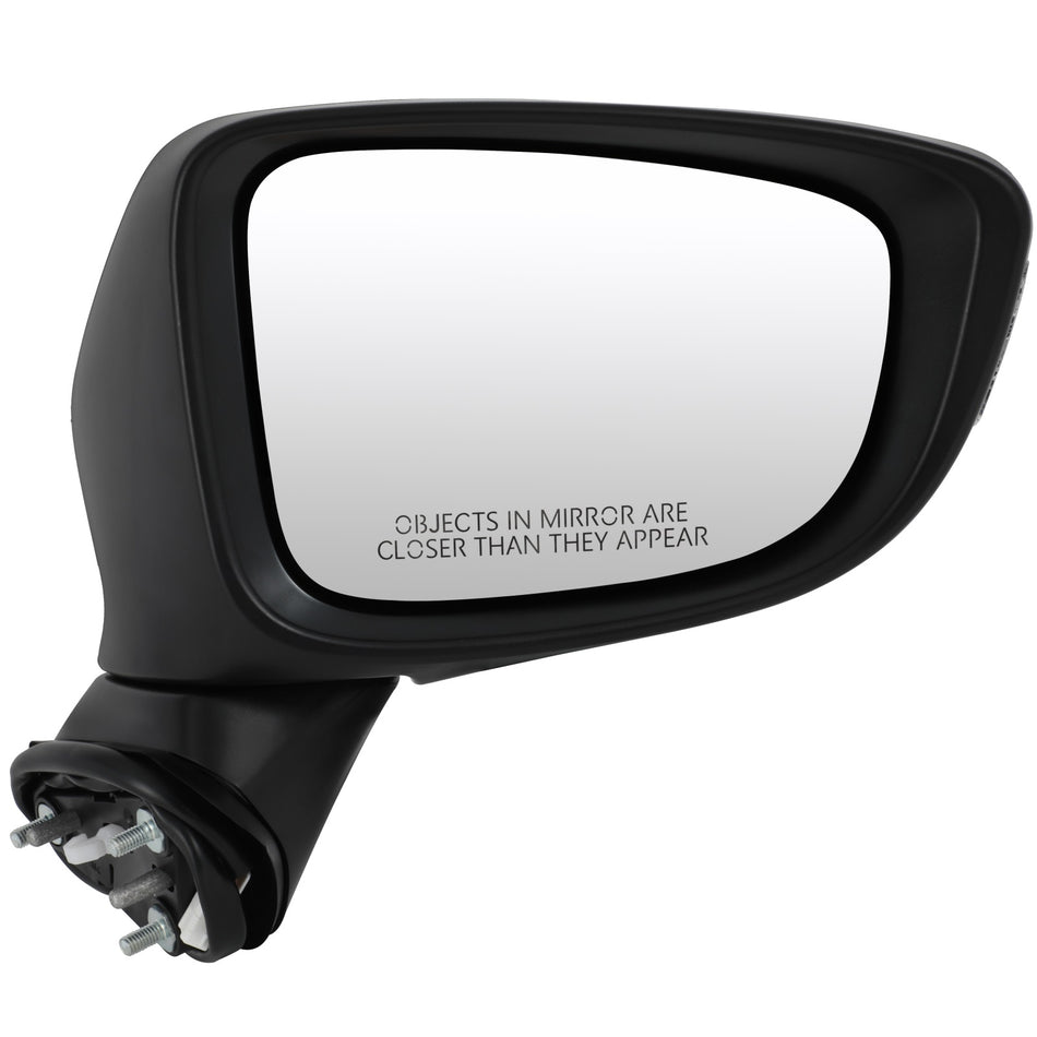 Mirror Power Heated Turn Signal Smooth Black Fits 14-17 Mazda 6 Passenger