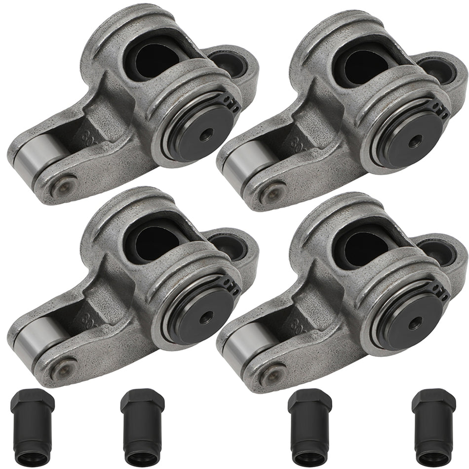 for Chevy Stainless Steel Roller Rocker Arms SBC 350 1.6 Ratio 7/16 inch Set with Nuts