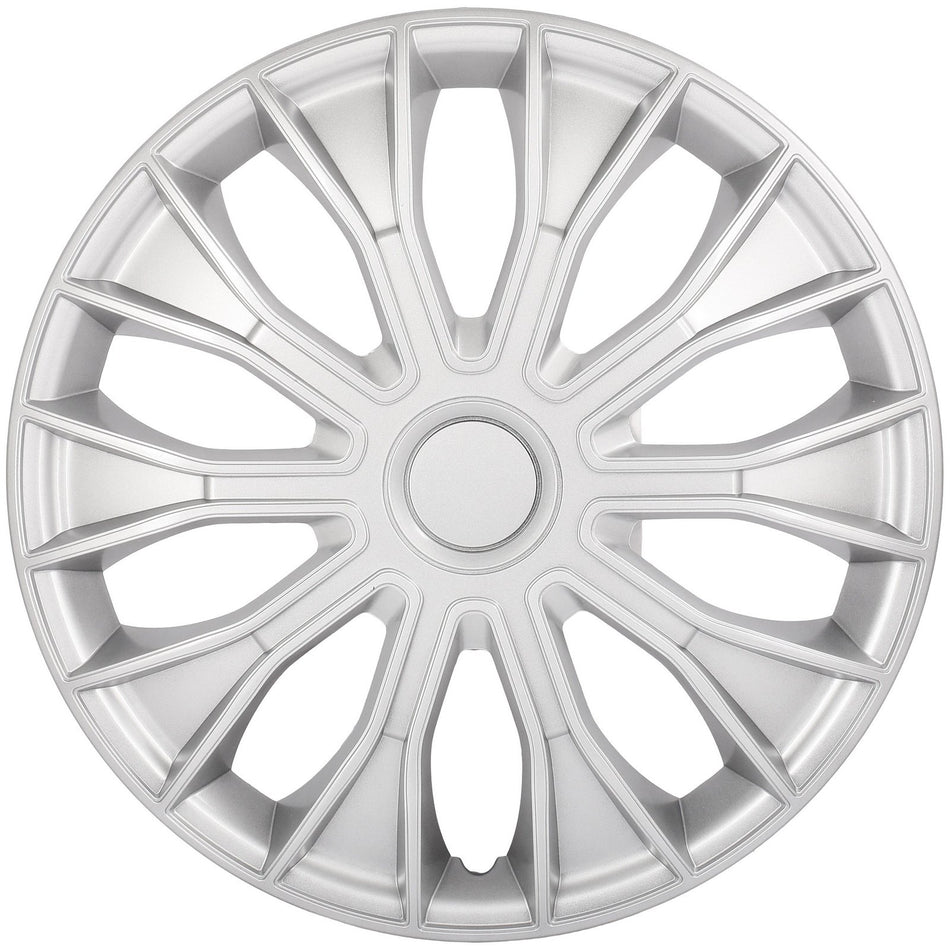 4X New Full Set 16inch Universal Wheel Hub Caps Silver Snap On For R16 Tire Trucks