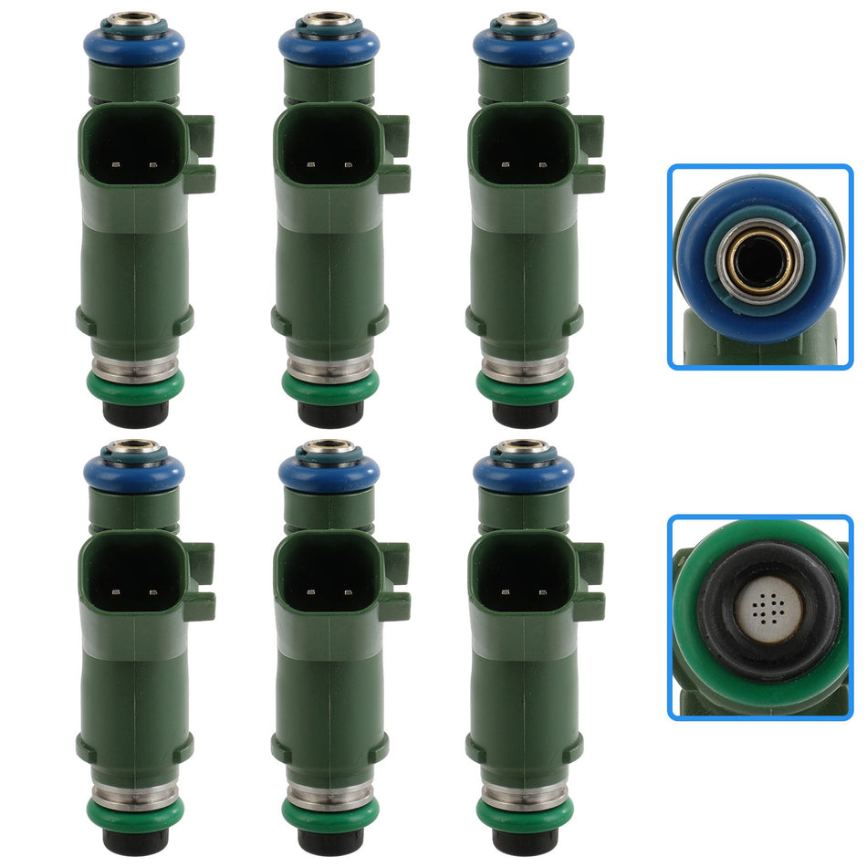6pcs Fuel Injectors Fit Jaguar X-Type V6 2.5L 2002-05 X-Type V6 3.0L 2002-08