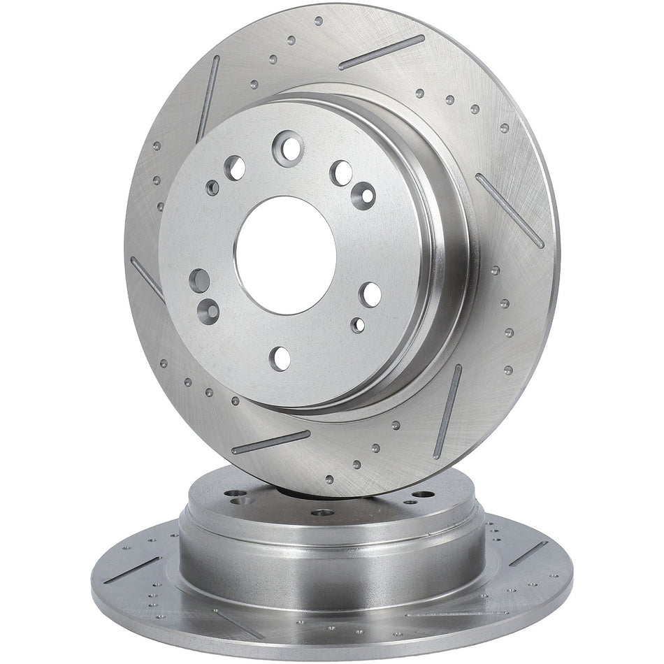 Drilled & Soltted Fits Honda For Cr-V 2002 2003 2004 Rear Brake Rotors 31304 2X