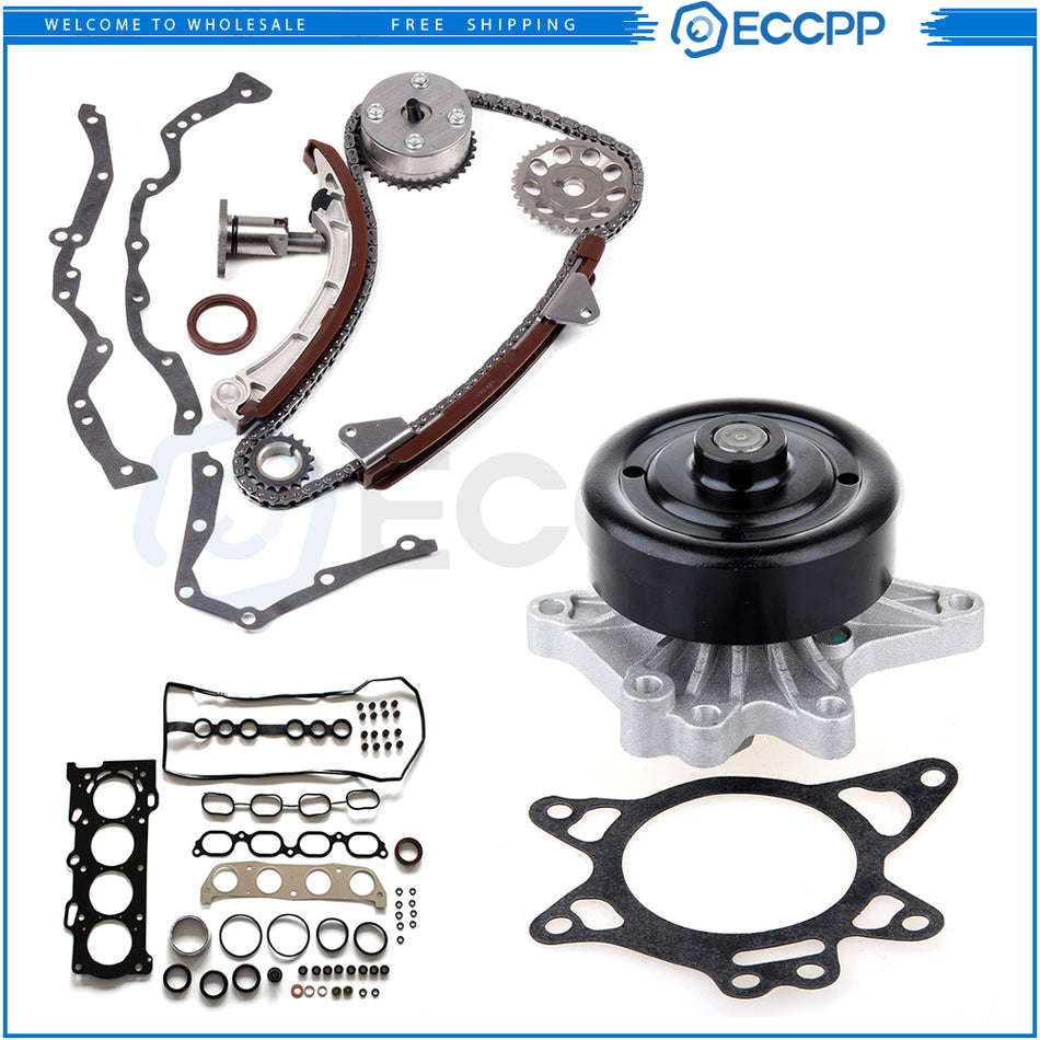 Head Gasket Set Timing Chain Kit Water Pump For 00-08 Toyota Corolla 1.8L 840022