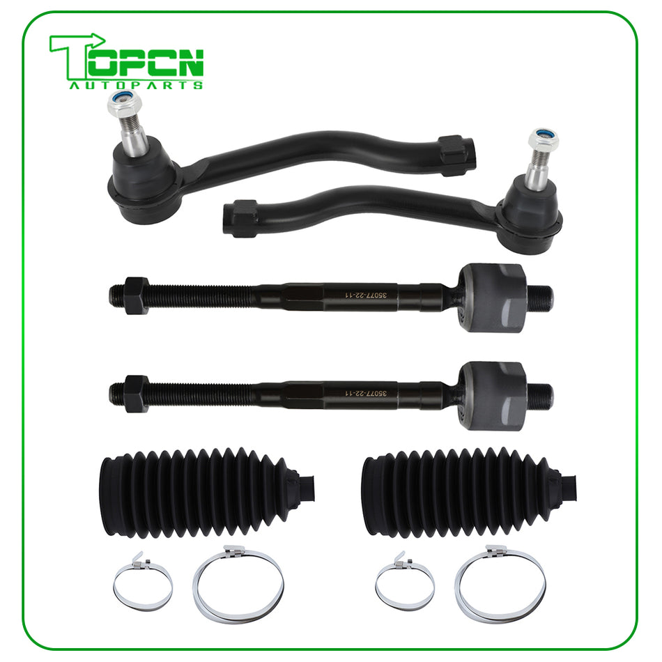 Front Inner Outer Tie Rod End Rack and Pinion Bellow For 2009-2014 Nissan Murano