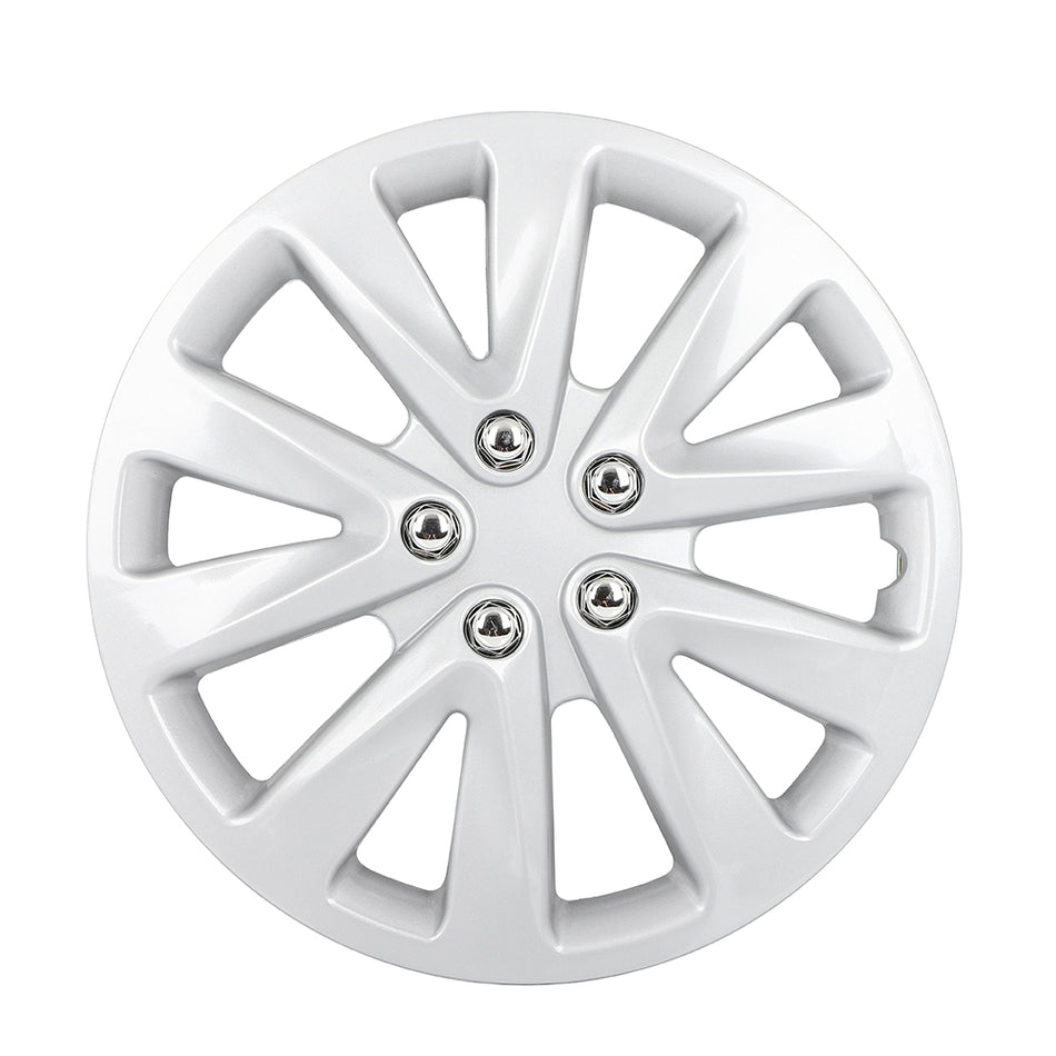 4 Pcs 15 Inch Wheel Hub Caps Silver Snap On For All Makes Models Wheel Cover Kit