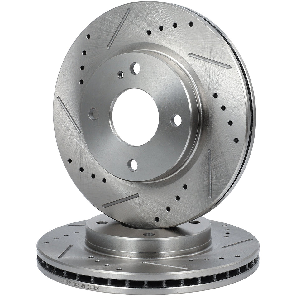 Drilled Ventilated Fits Ford Fiesta 2014 - 2018 2019 S Se 2X Brake Rotors Front