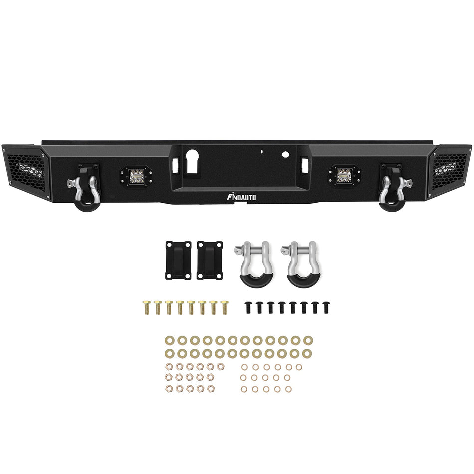 For Ford F-150 2018 2019 2020 Rear Bumper With LED Lights & Winch Plate