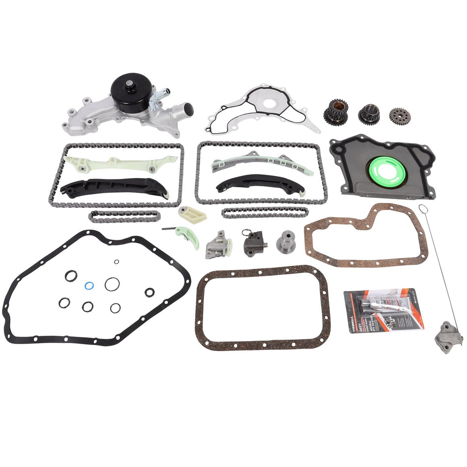 Timing Chain Kit Lower Gasket Set w/Water Pump For 12-15 Jeep Wrangler 3.6L DOHC