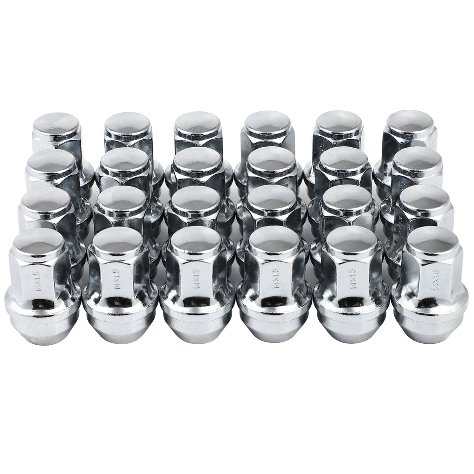 24 14x1.5 13/16inch Hex Chrome Bulge Acorn Lug Nuts For Ford F150 Lincoln Navigator