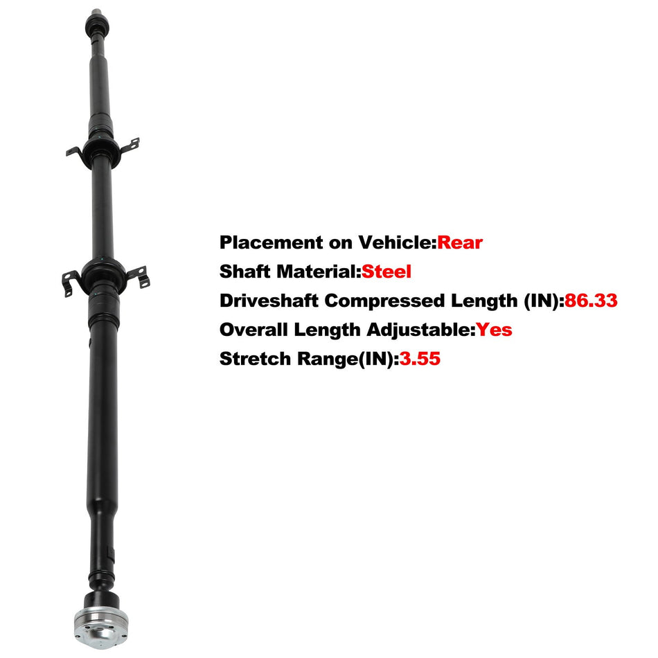 For 2018 Jeep Cherokee KL Drive Shaft Prop Assembly 2014-2020 Rear 52123612AA