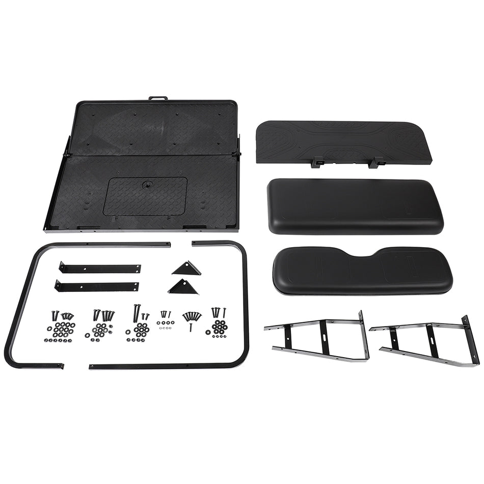 for EZGO Golf Cart TXT Model (1994.5 & Up) - Black Cushions Rear Flip Seat Kit