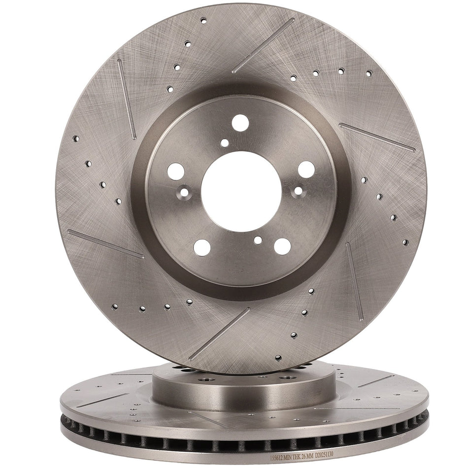 Fits Acura For MDX 2007 -2010 2011 2012 2013 Drilled Slotted Brake Rotors Front