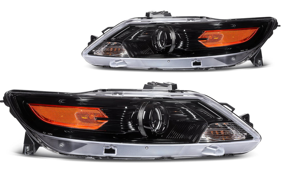 For 2010-2012 Ford Taurus 3.5L Black Housing Projector Headlight Assembly Pair